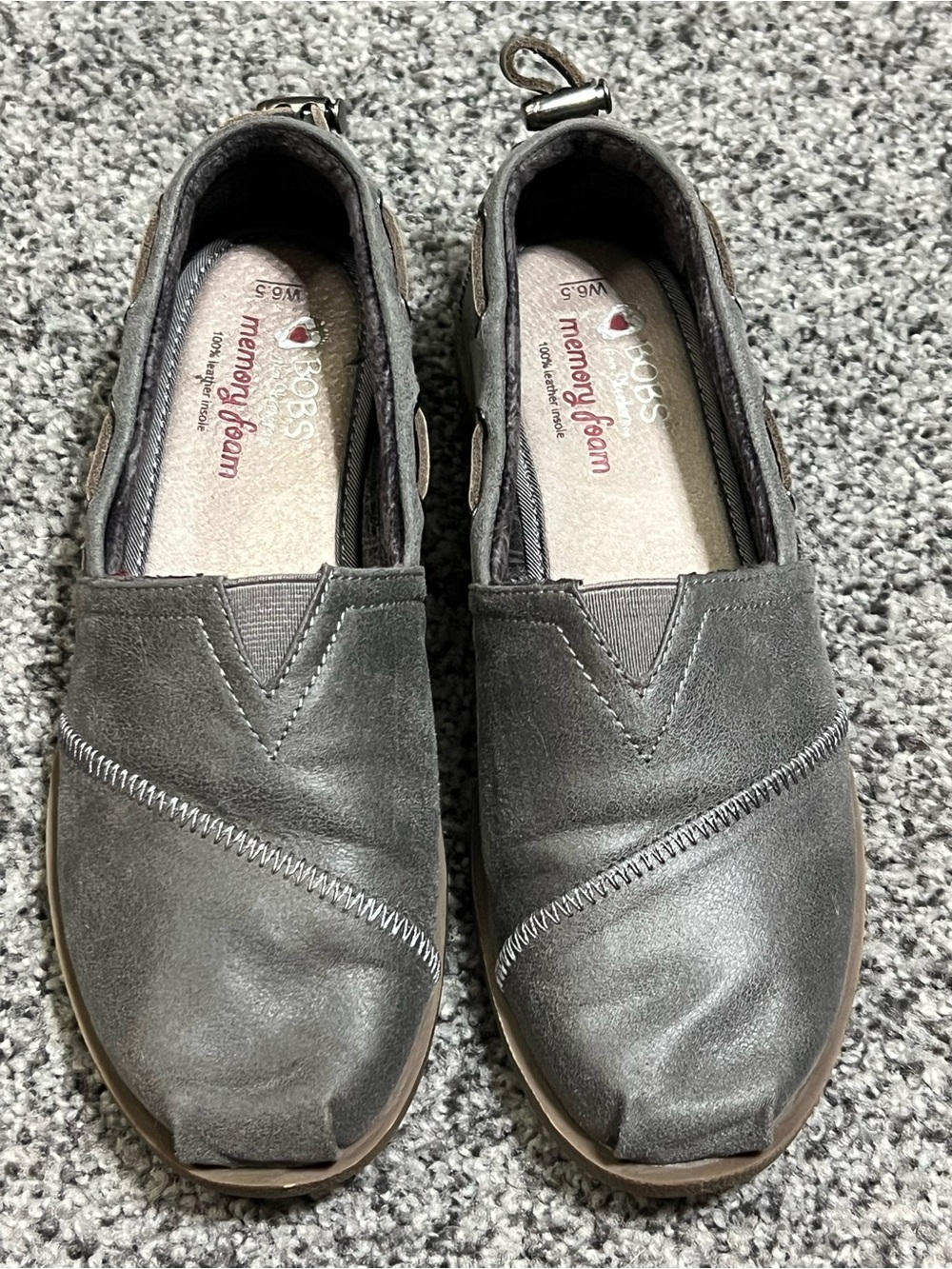 Skechers BOBS Chill Luxe Gray Slip-Ons Size 6.5